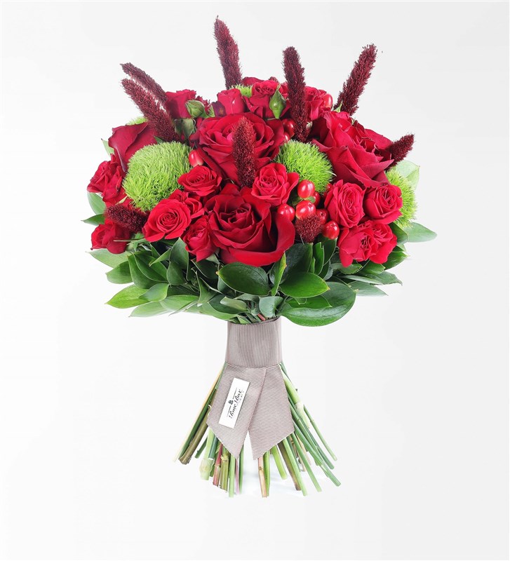 Red Velvet Xl - Kırmızı Çardak Gül Ve Ekvator Gülü Buketi